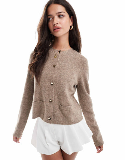 Knitted Button Detail Cardigan