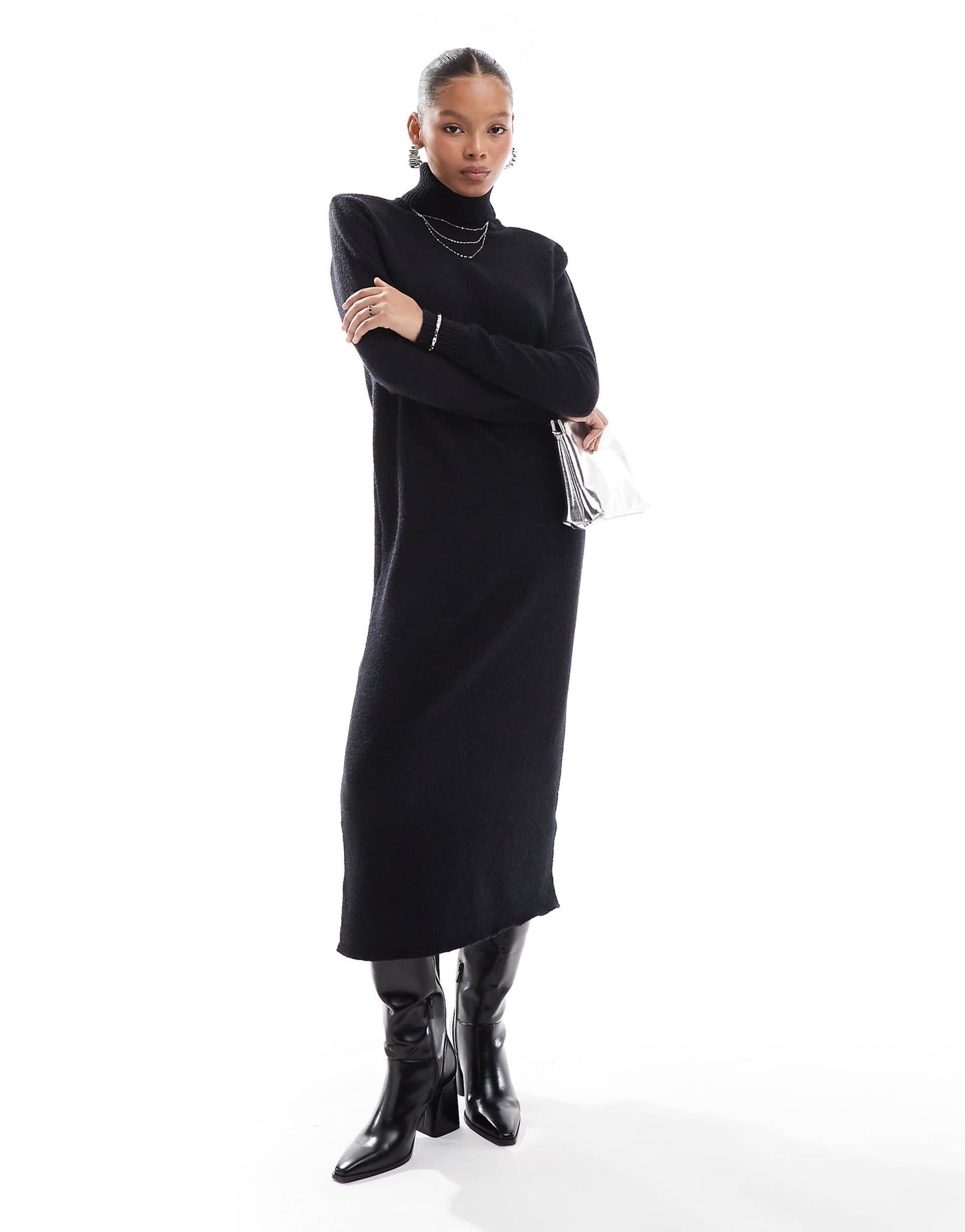 Knitted High Neck Maxi Dress