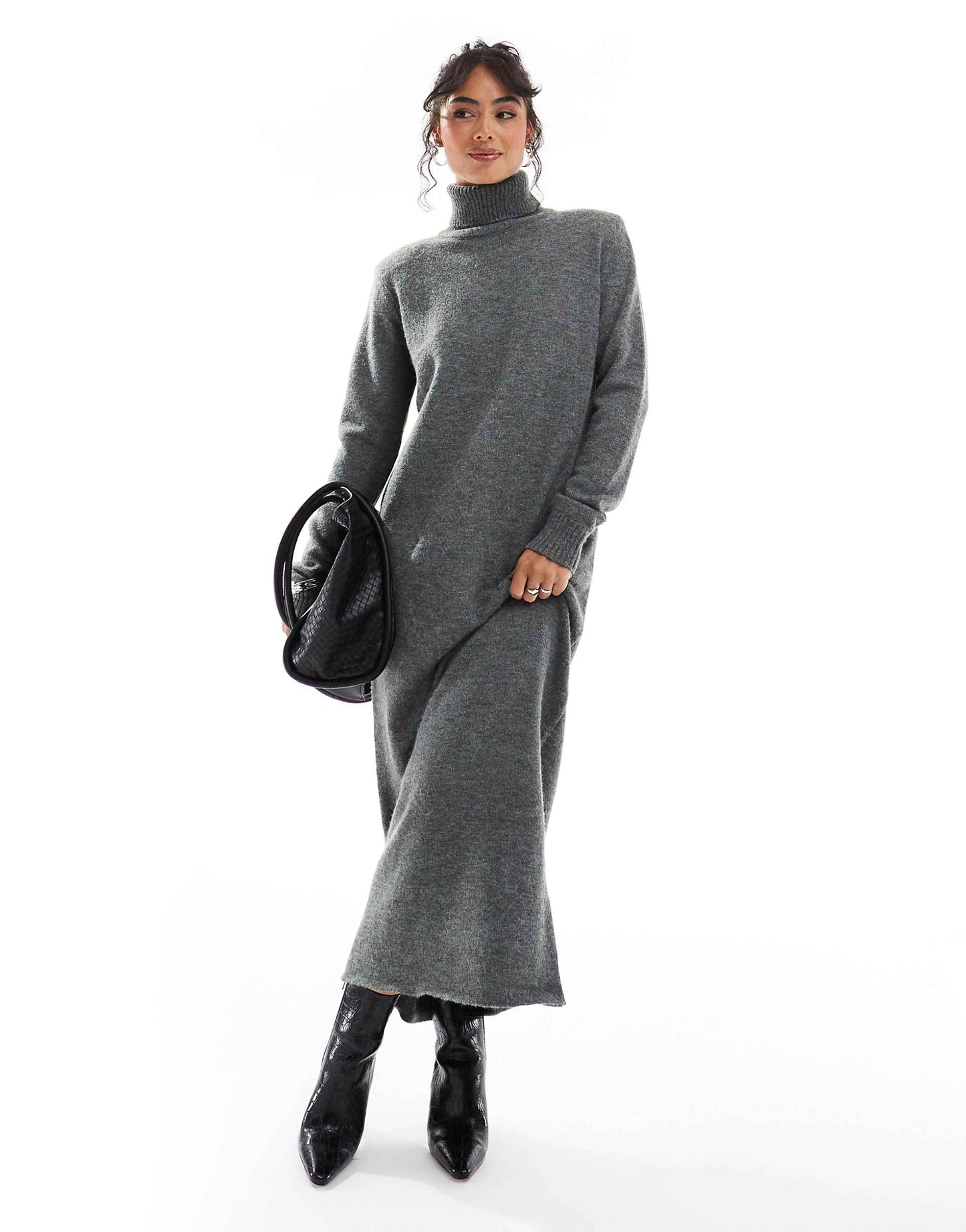 Knitted High Neck Maxi Dress