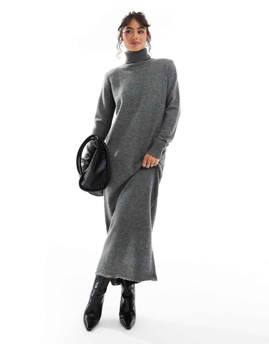 Knitted High Neck Maxi Dress