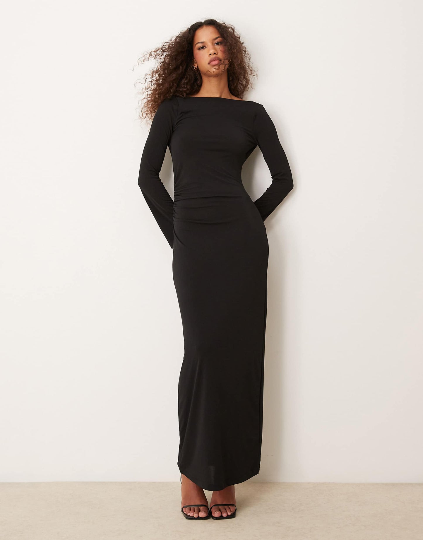 Bell Sleeve Slash Neck Maxi Dress