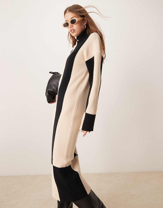 Knitted High Neck Maxi Dress