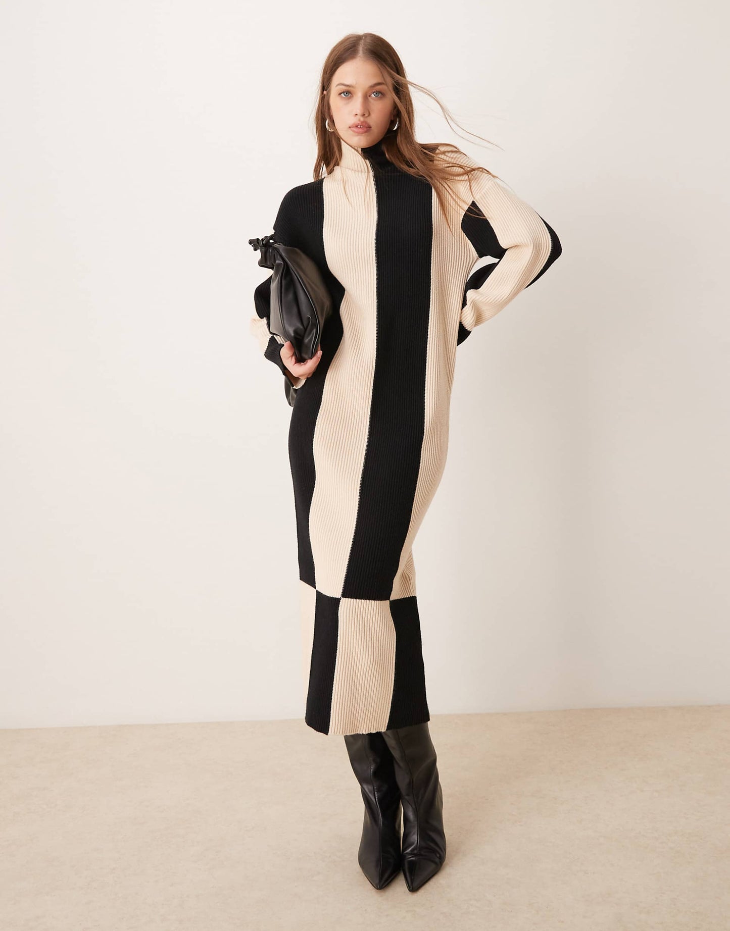 Knitted High Neck Maxi Dress