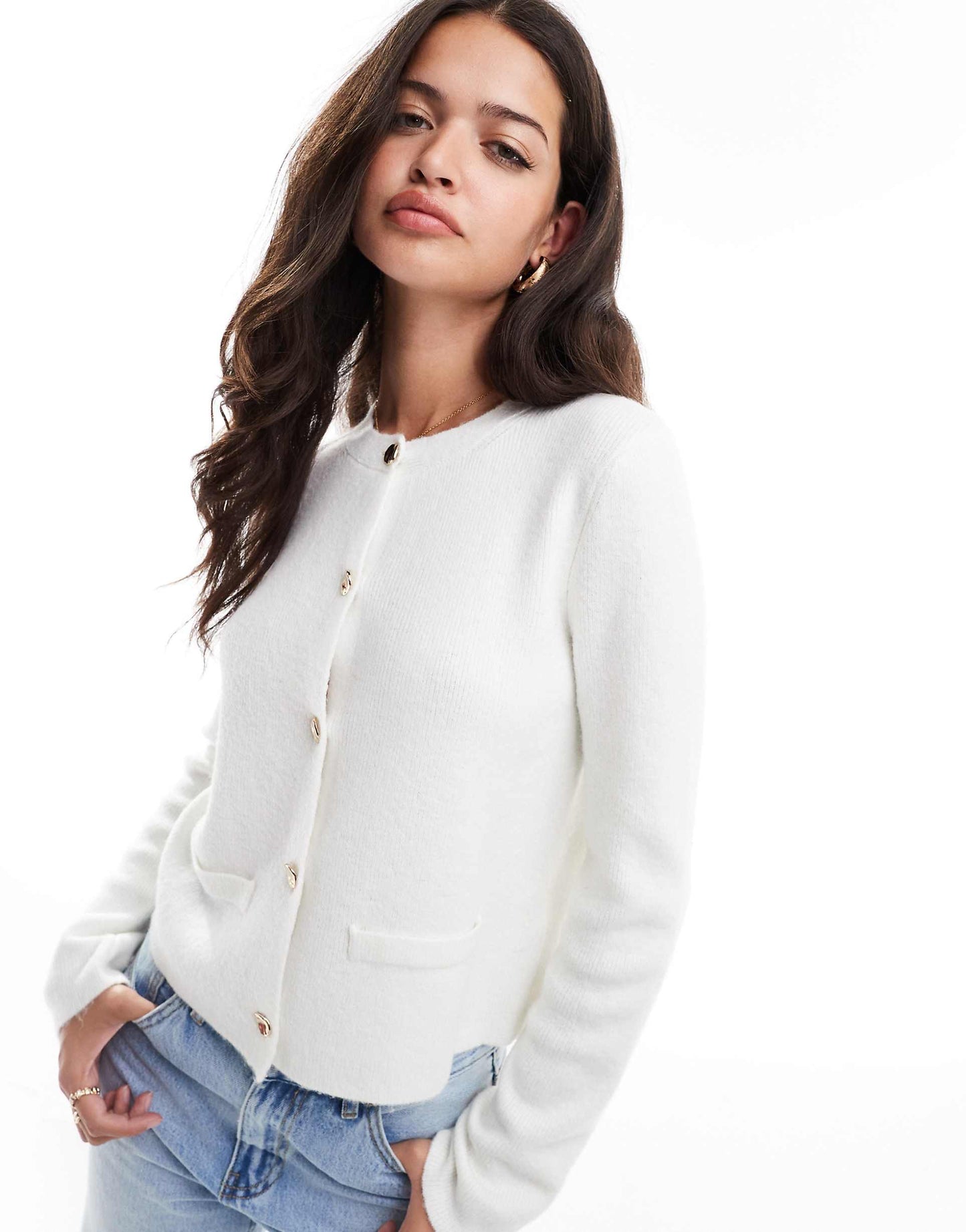 Knitted Button Detail Cardigan