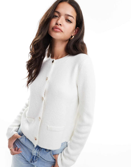 Knitted Button Detail Cardigan