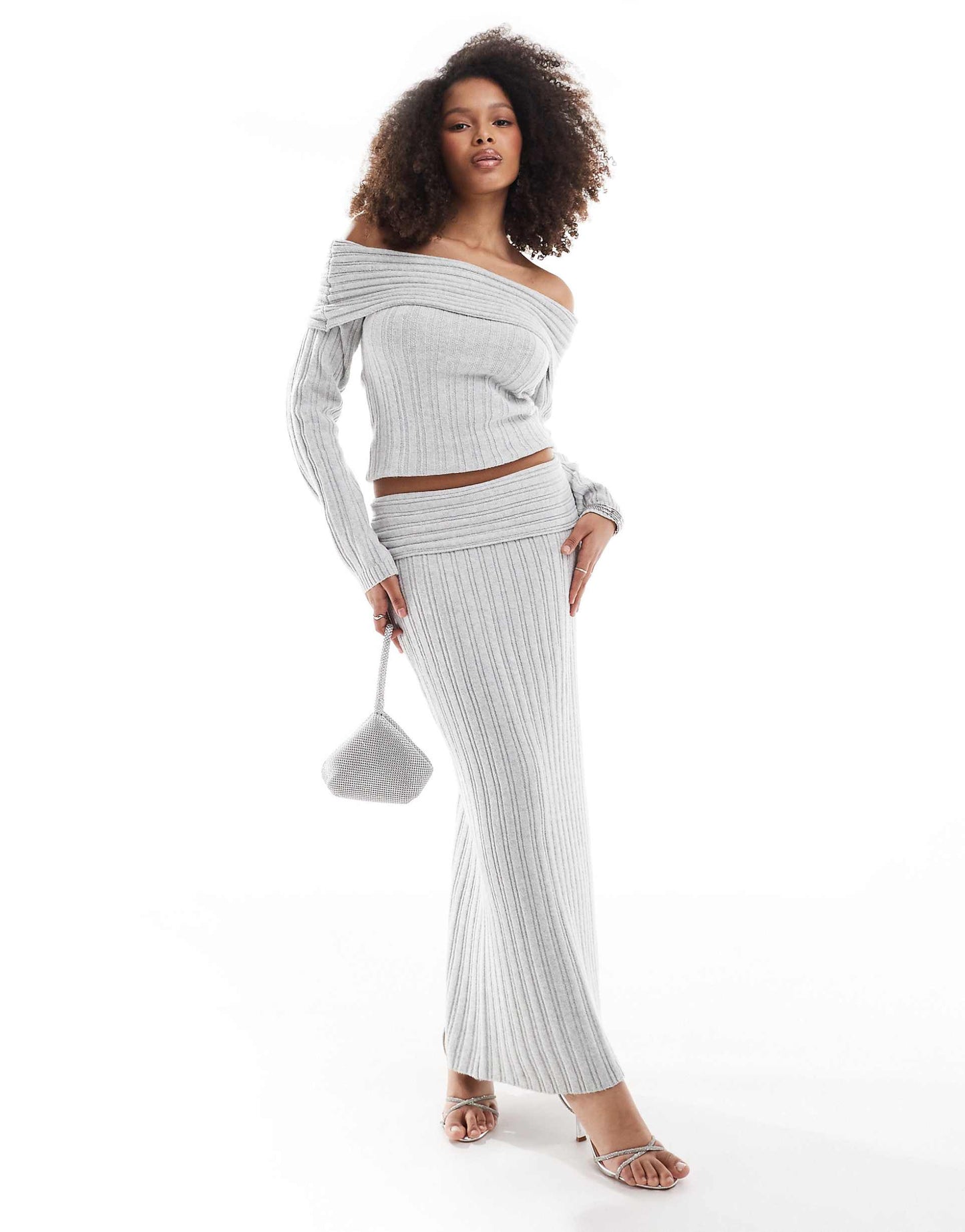 Cosy Bardot Rib Knit Jumper