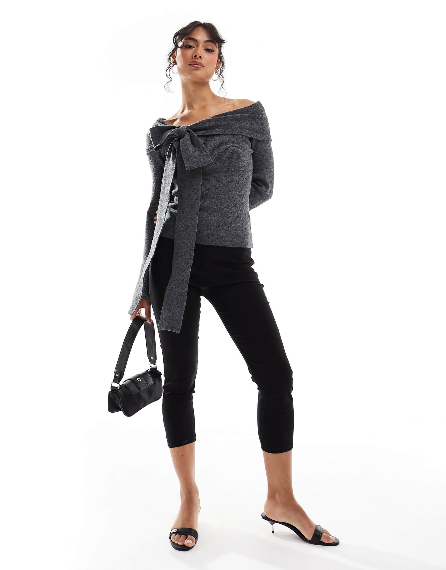 Bardot Bow Knitted Top
