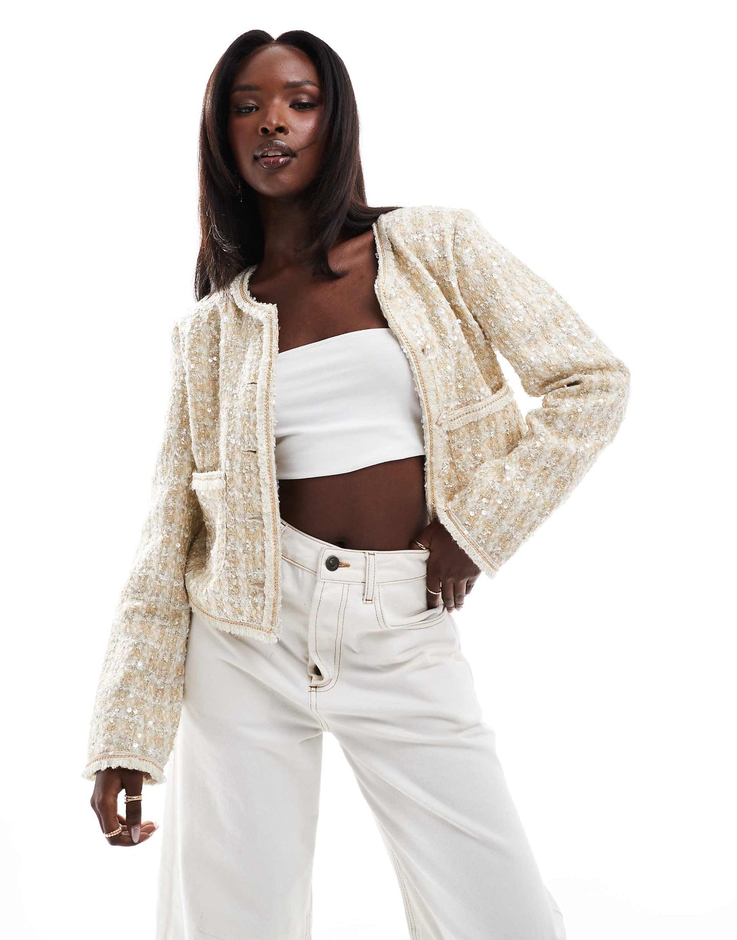 Sequin Boucle Tailored Jacket