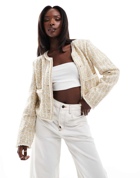 Sequin Boucle Tailored Jacket
