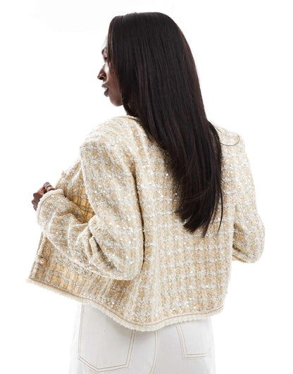 Sequin Boucle Tailored Jacket
