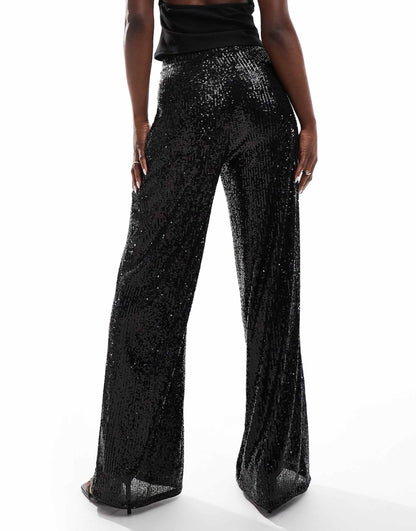 Sequin Wide Leg Trousers