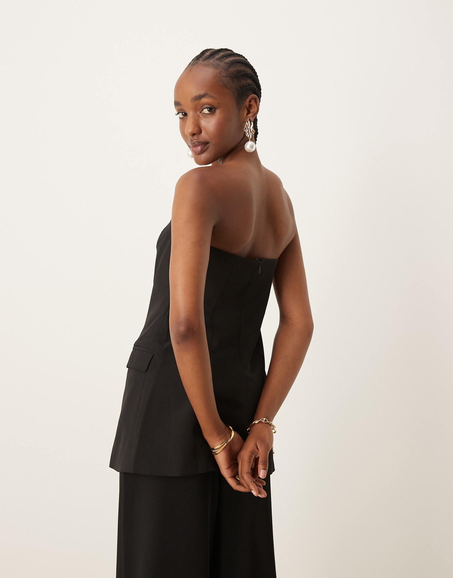 Tailored Strapless Longline Top