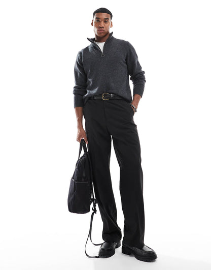 Essential Lambswool Half Zip Knitted Jumper