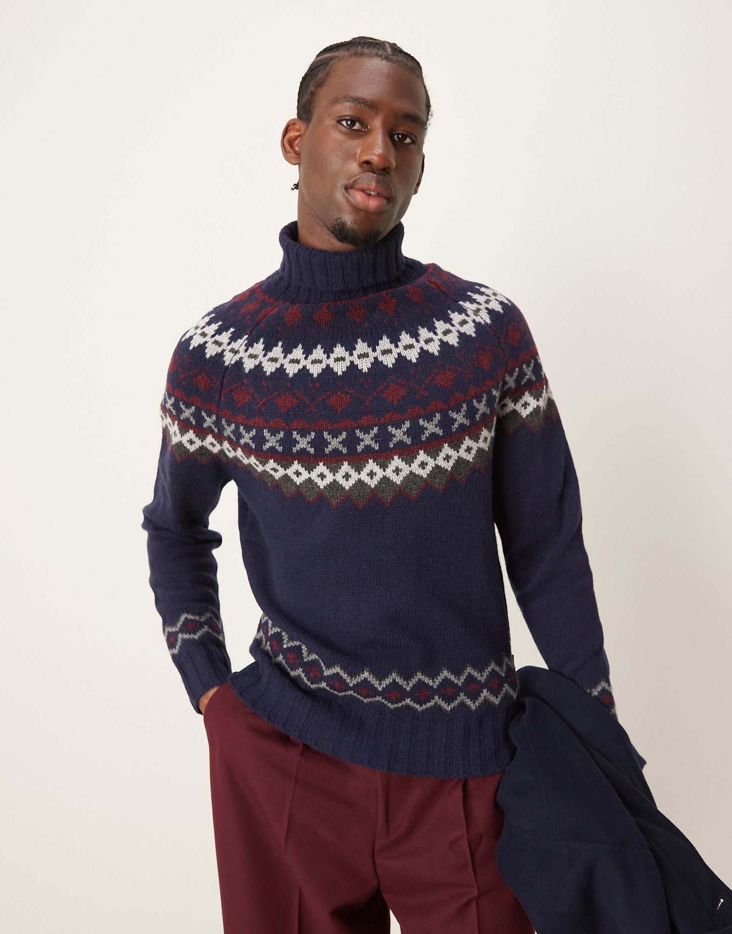 Roose Fair Isle Rollneck Knitted Jumper