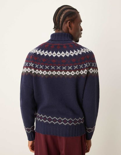 Roose Fair Isle Rollneck Knitted Jumper