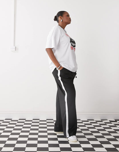 Curve Wide Leg Jogger With Side Stripe