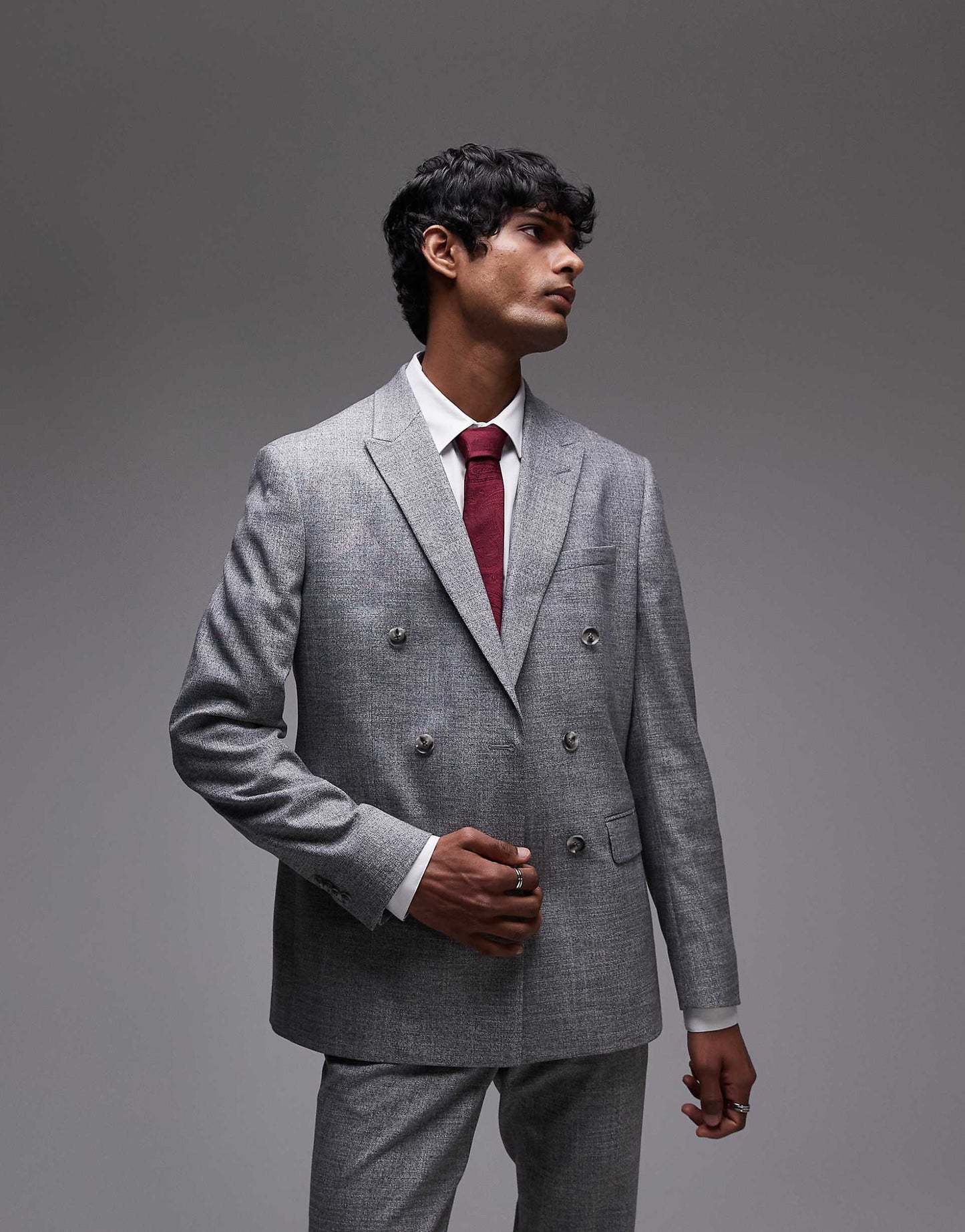 Skinny Textured Suit Jacket