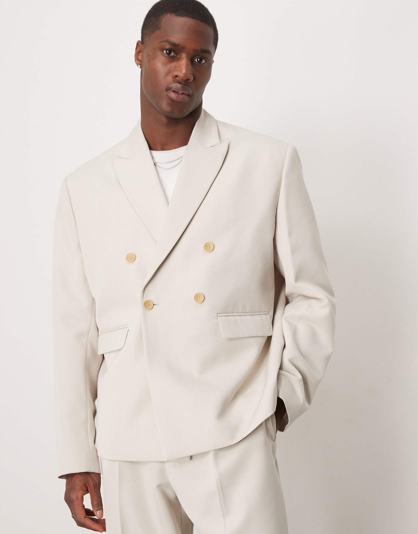 Boxy Double Breasted Suit Jacket