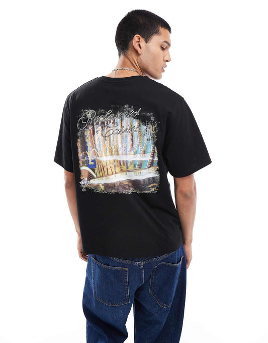 Unisex Oversized T Shirt With Back Casino Print