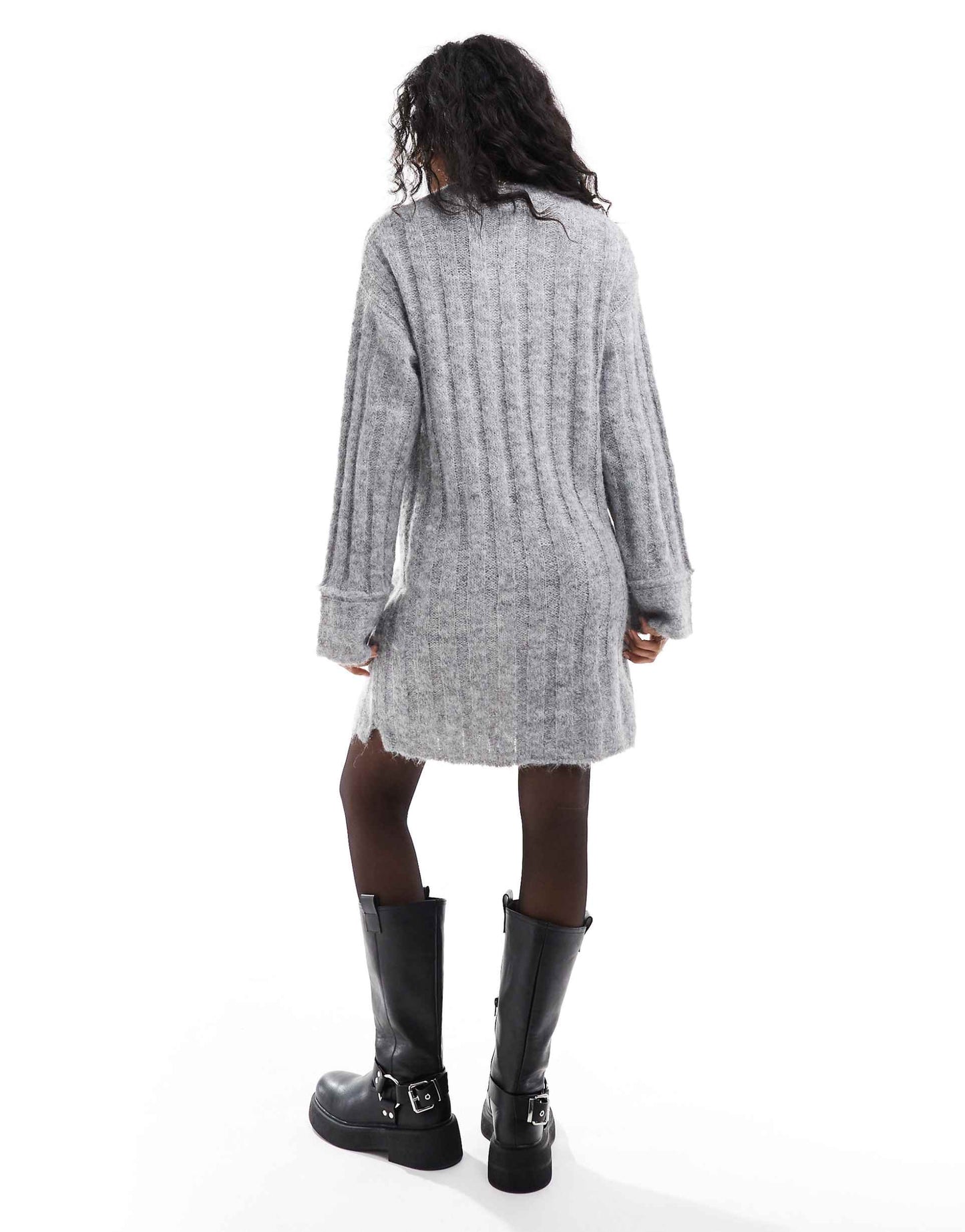 Knitted Mini Dress With Wide Sleeves