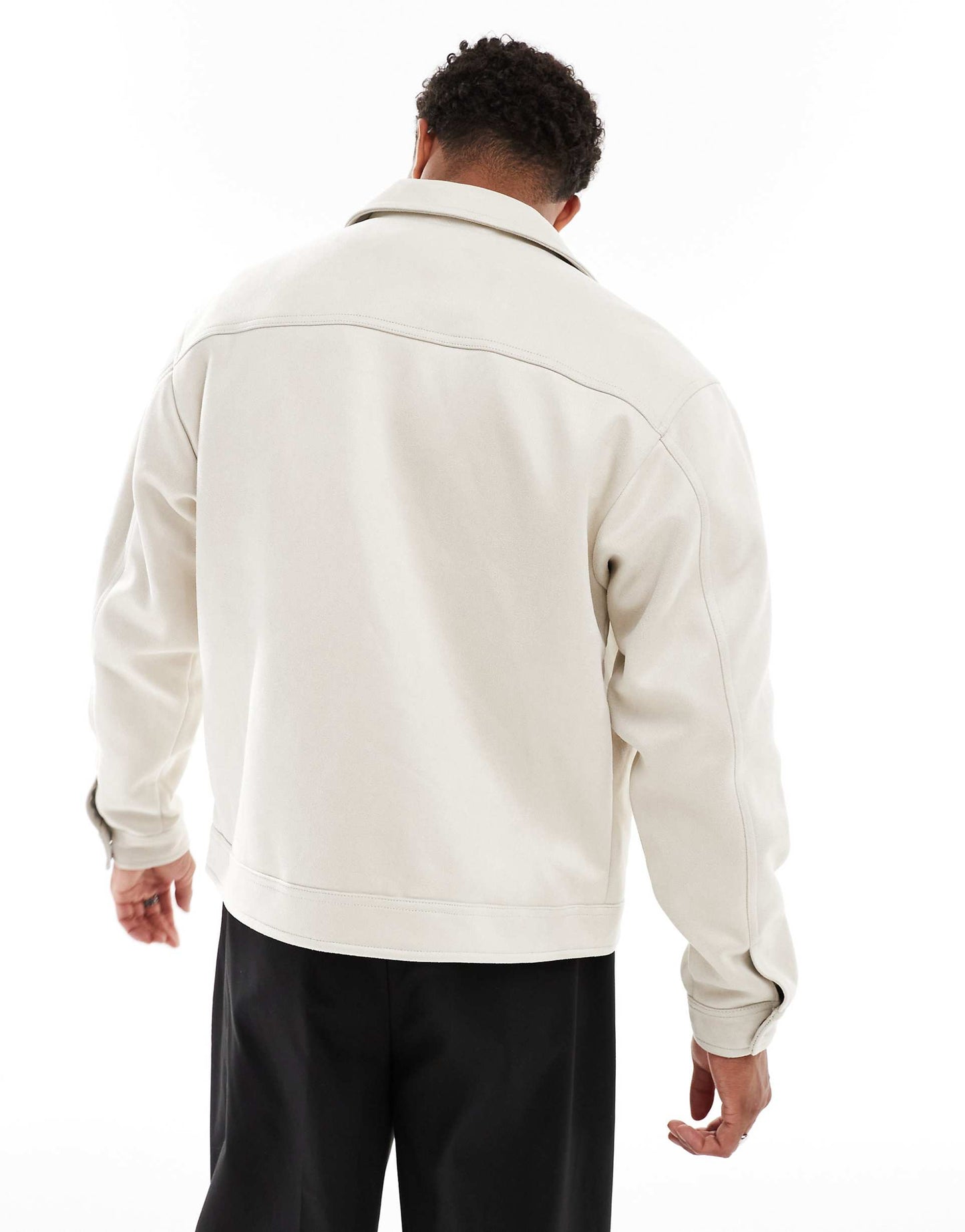 Faux Suede Trucker Jacket