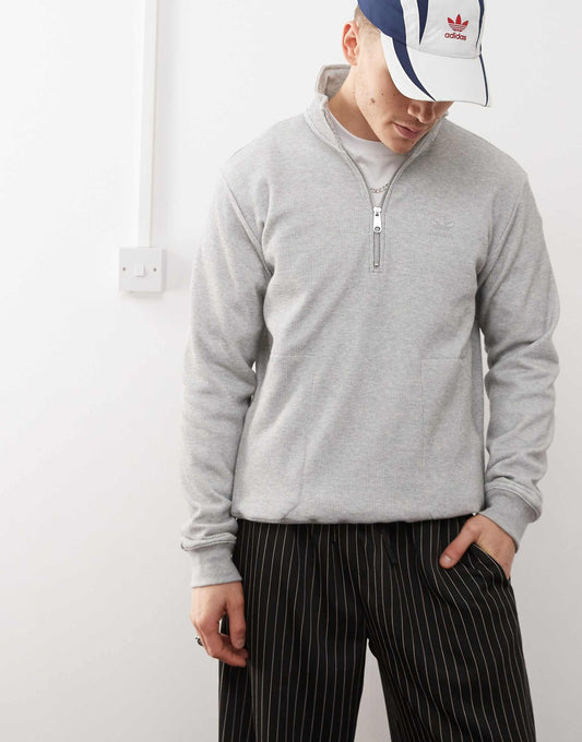Originals Trefoil Essentials Waffle 1/4-Zip Sweat