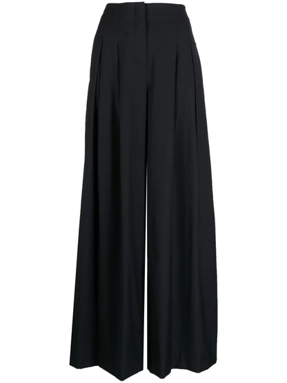 Pressed-Crease Palazzo Trousers
