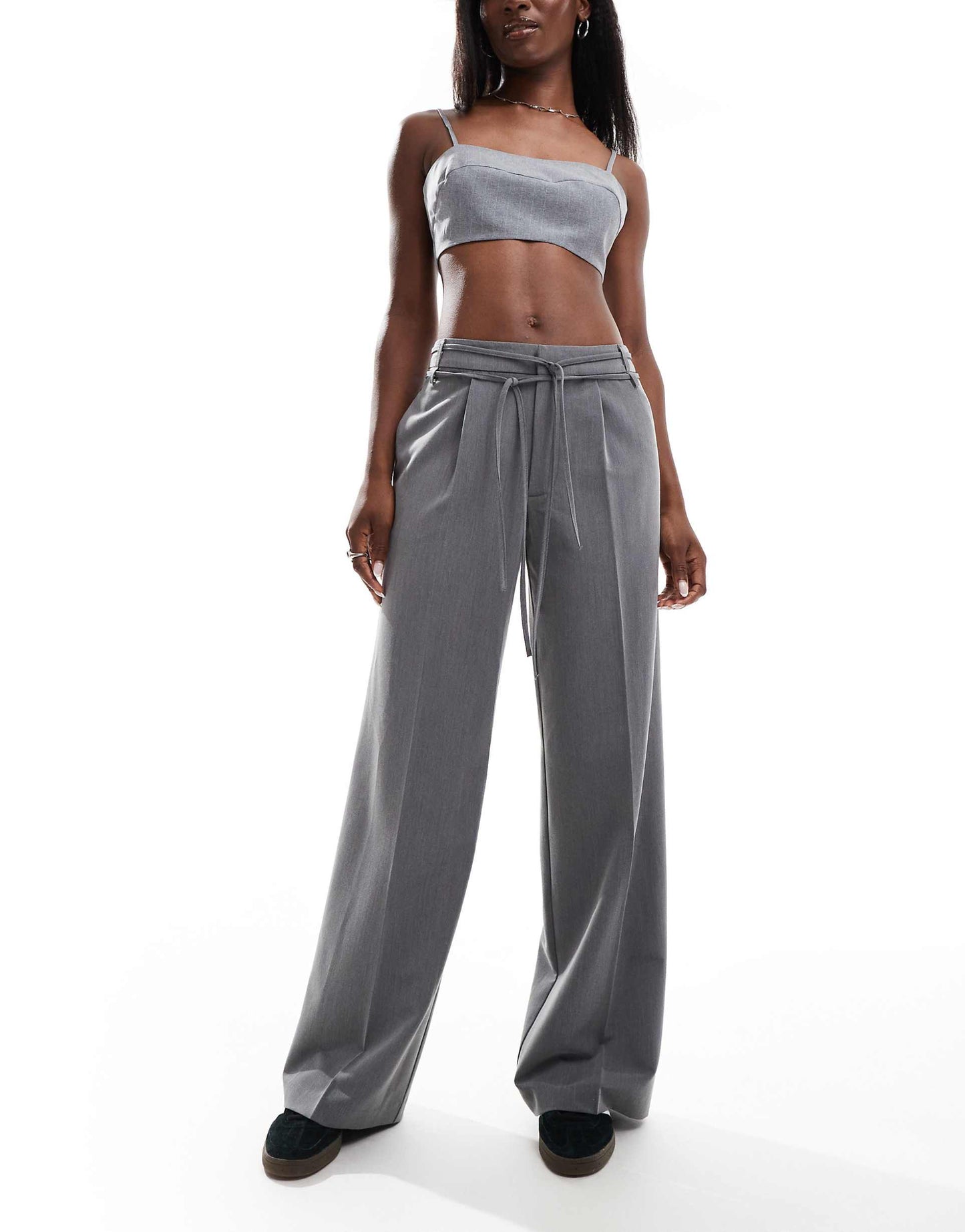 Bow Belt Wide Leg Trousers