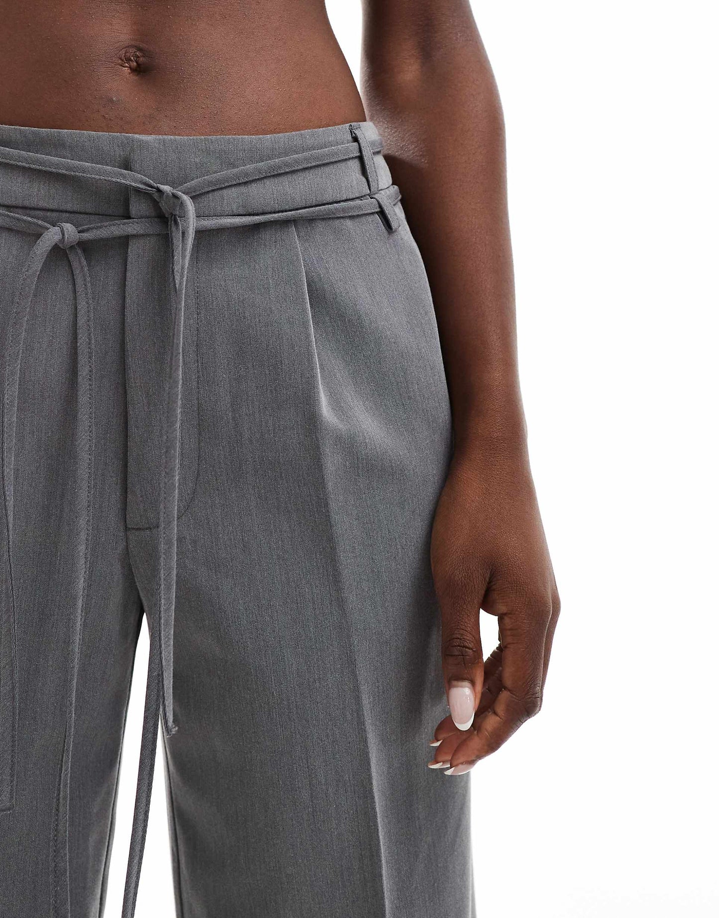 Bow Belt Wide Leg Trousers