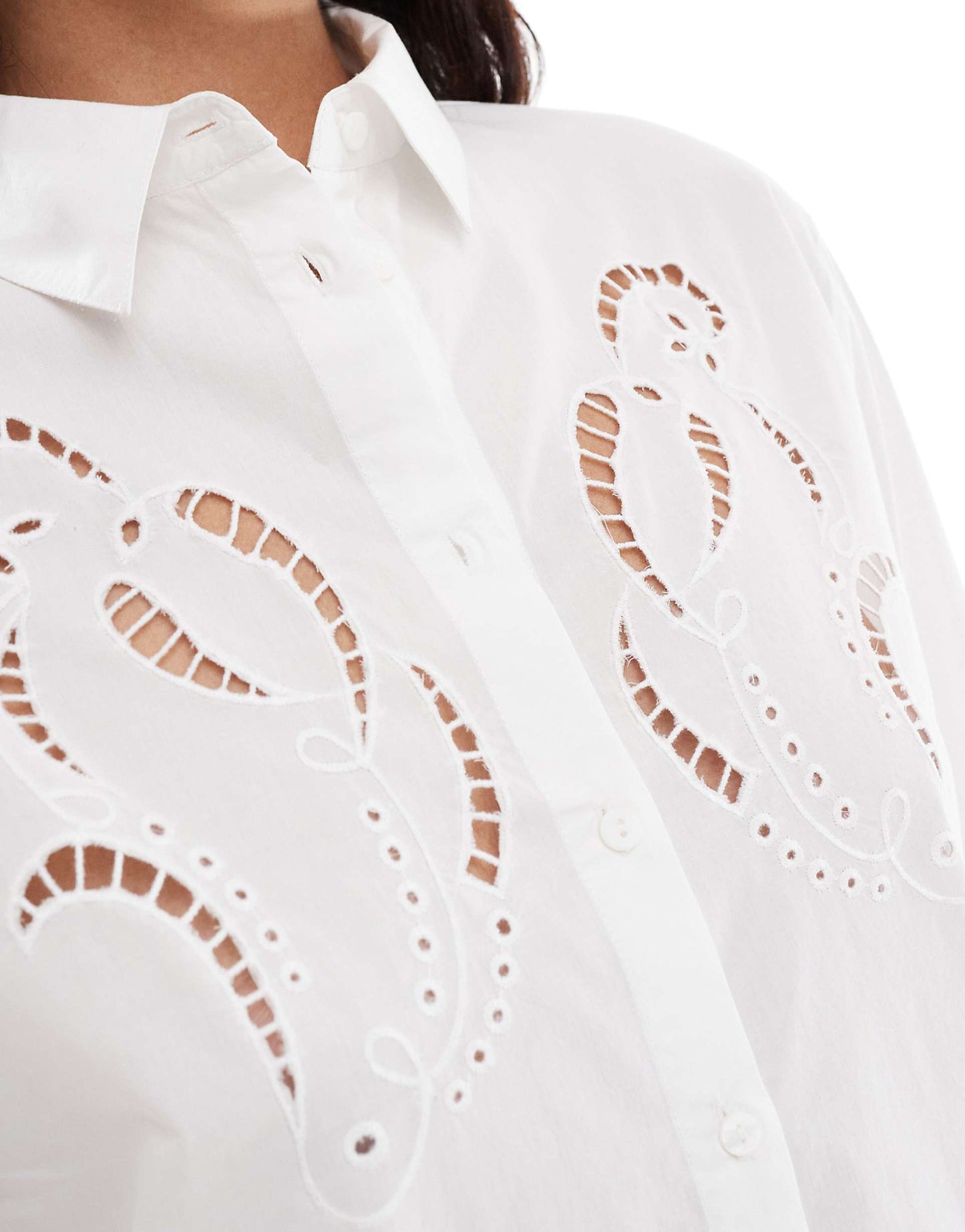 Embroidery Detail Poplin Shirt