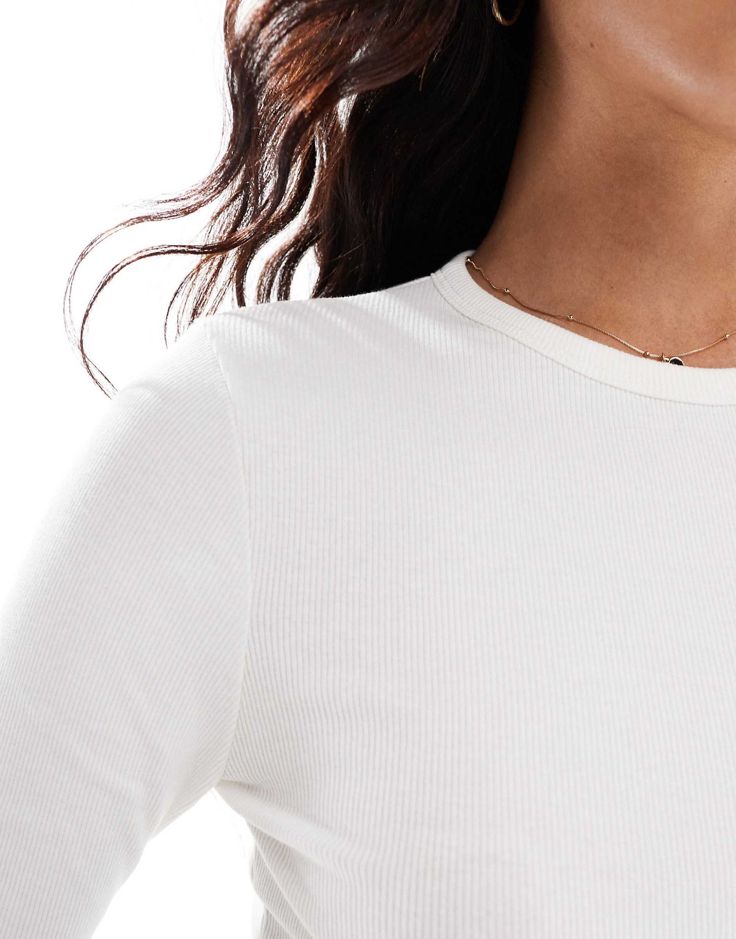 Ribbed Roundneck Long Sleeve Top