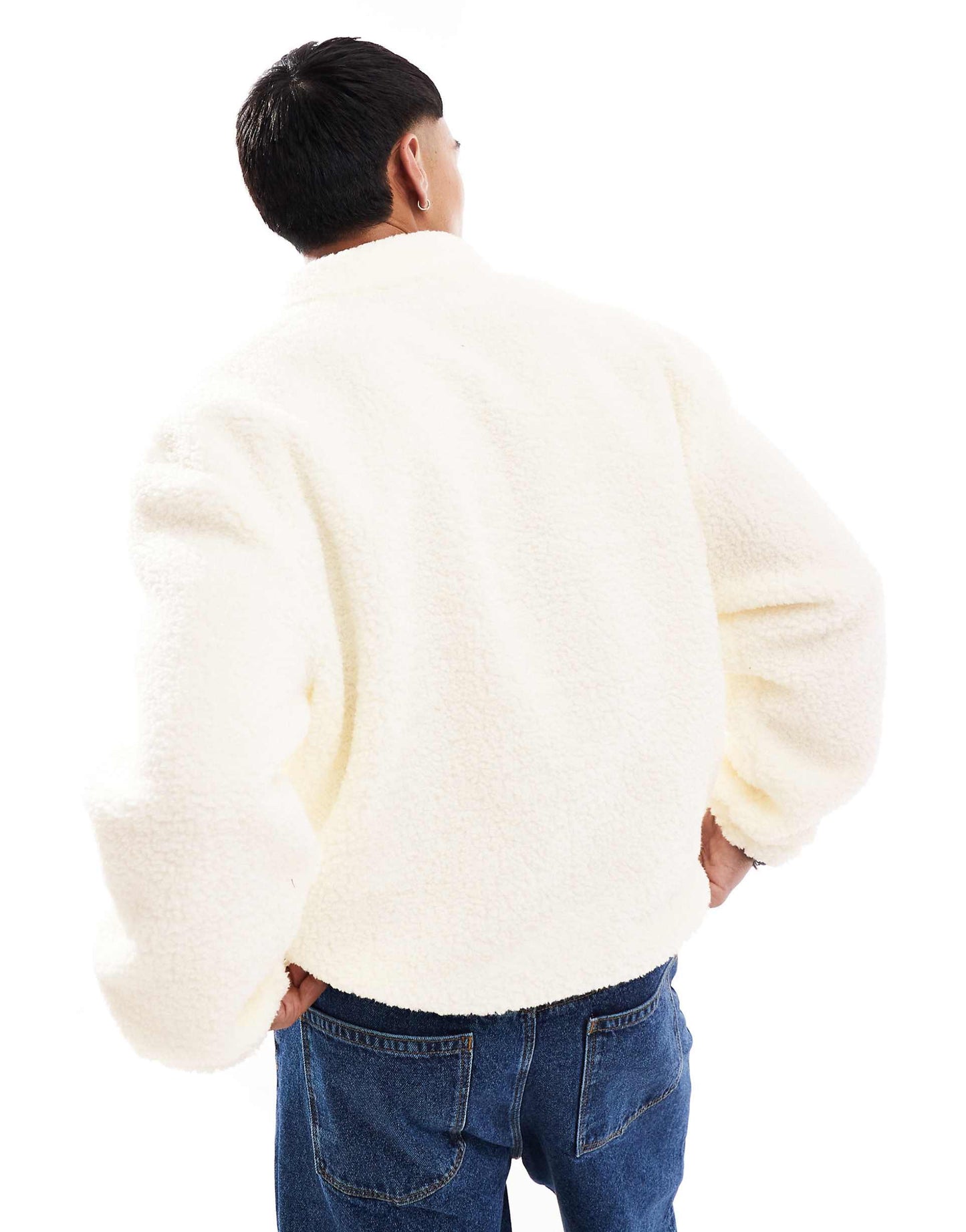 Boxy Oversized Quarter Zip Borg Sweatshirt