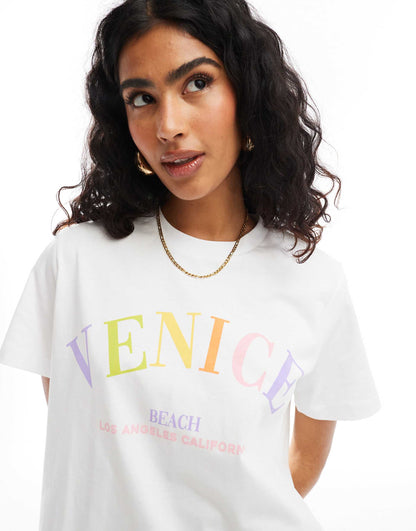 Regular Fit T-Shirt With Venice Graphic