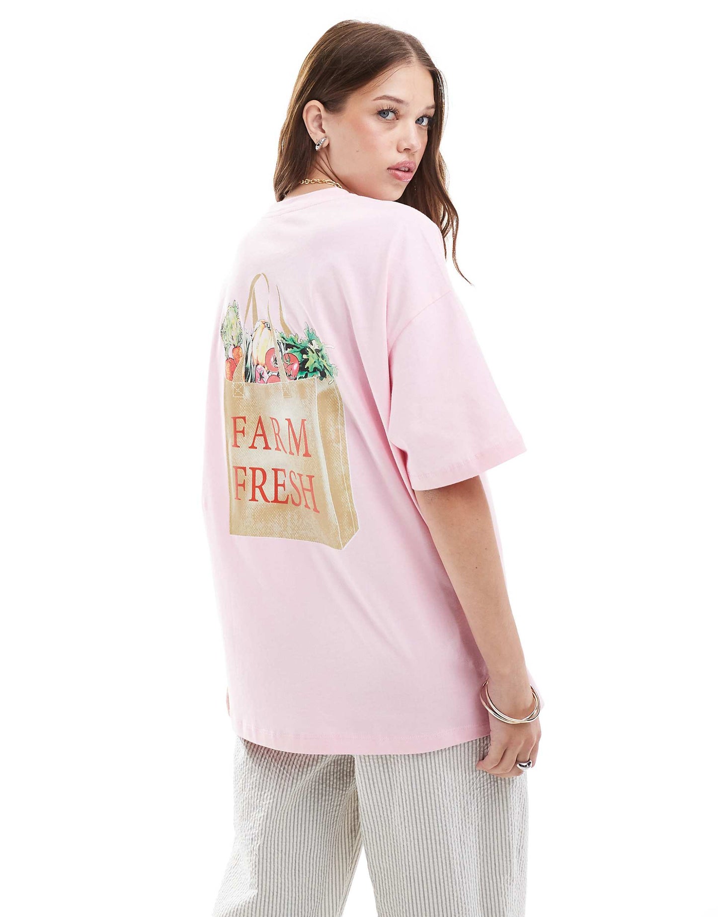 Oversized T-Shirt With Farmers Market Graphic