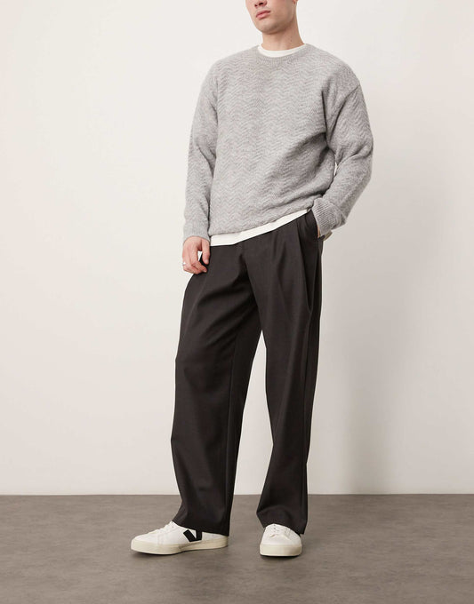 Smart Wide Leg Trousers With Deep Pleats