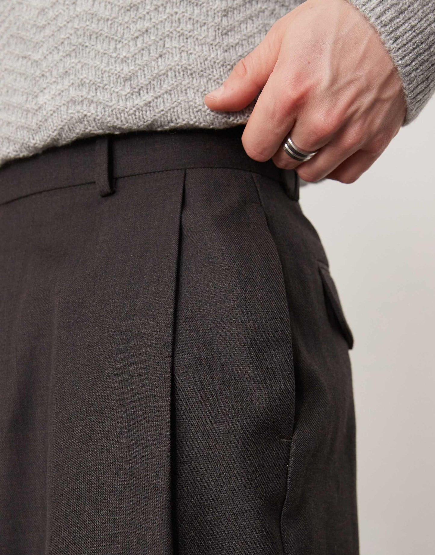 Smart Wide Leg Trousers With Deep Pleats