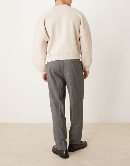 Smart Oversized Tapered Trousers With Front Pleat