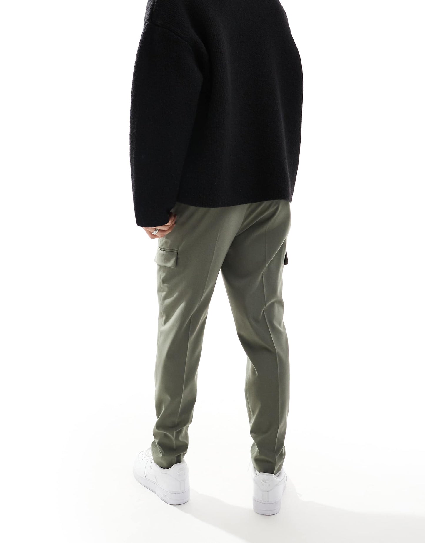 Smart Tapered Fit Trousers With Cargo Pockets