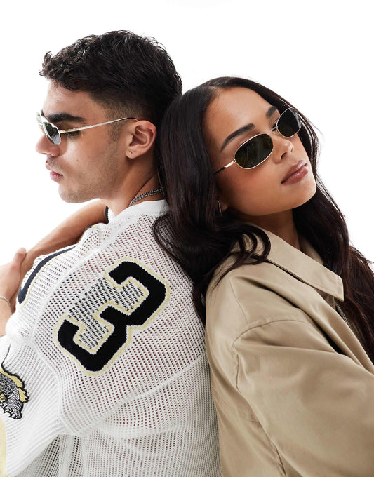 Jack Rectangle Metal Frame Sunglasses