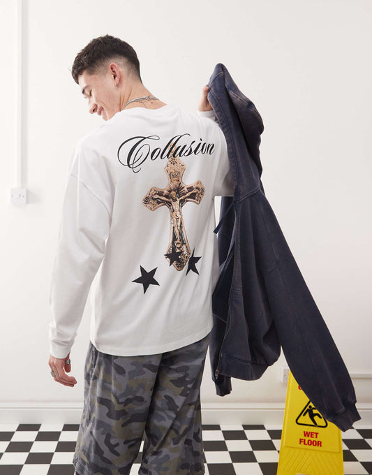 Long Sleeve Skater Back Graphic T-Shirt