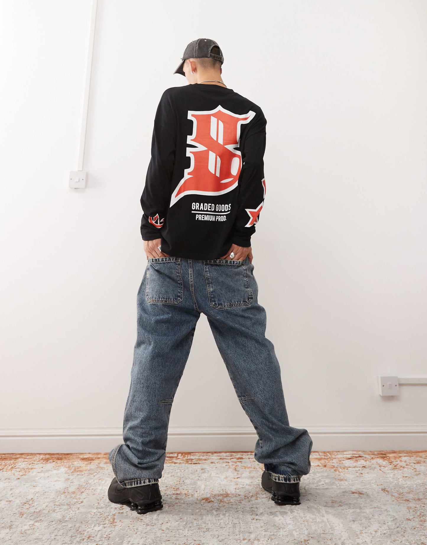 Long Sleeve Heavyweight Red Graphic T-Shirt