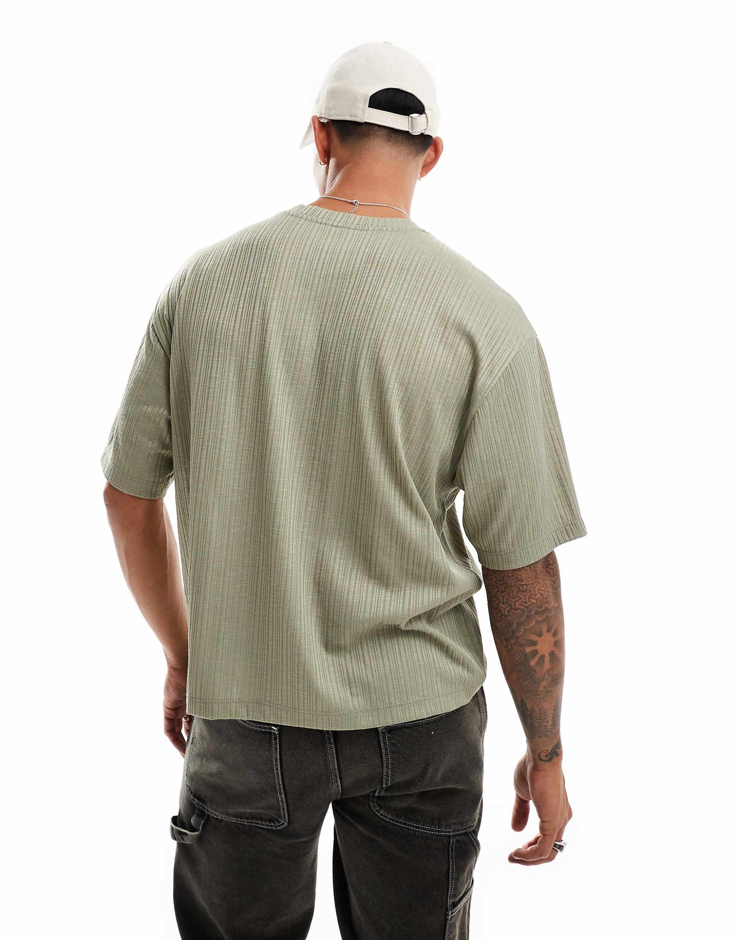 Relaxed Boxy T-Shirt With Rib Texture