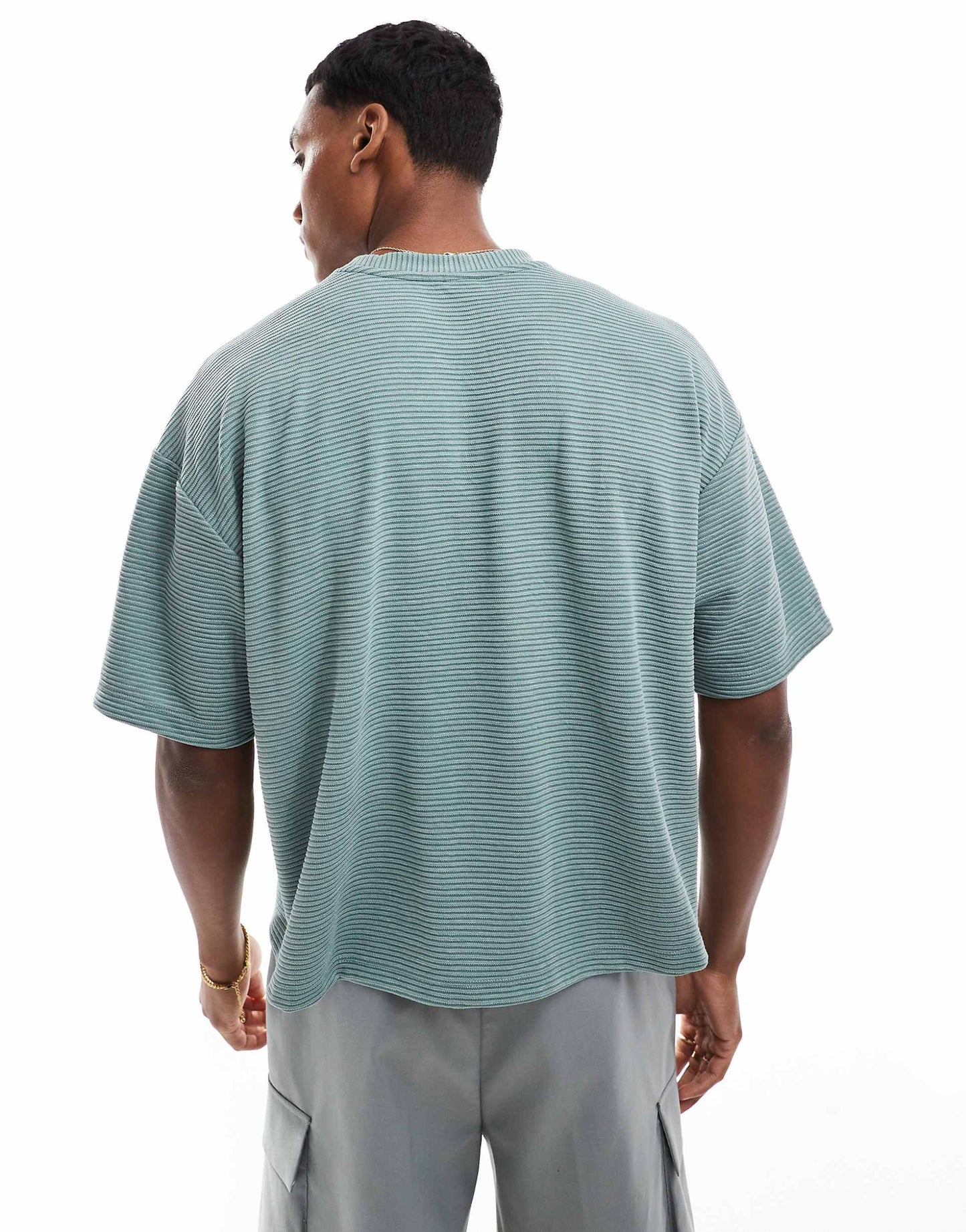 Oversized Boxy Ringer T-Shirt With Stripe