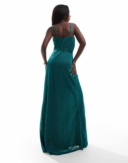 Wrap Style Spaghetti Strap Maxi With Split