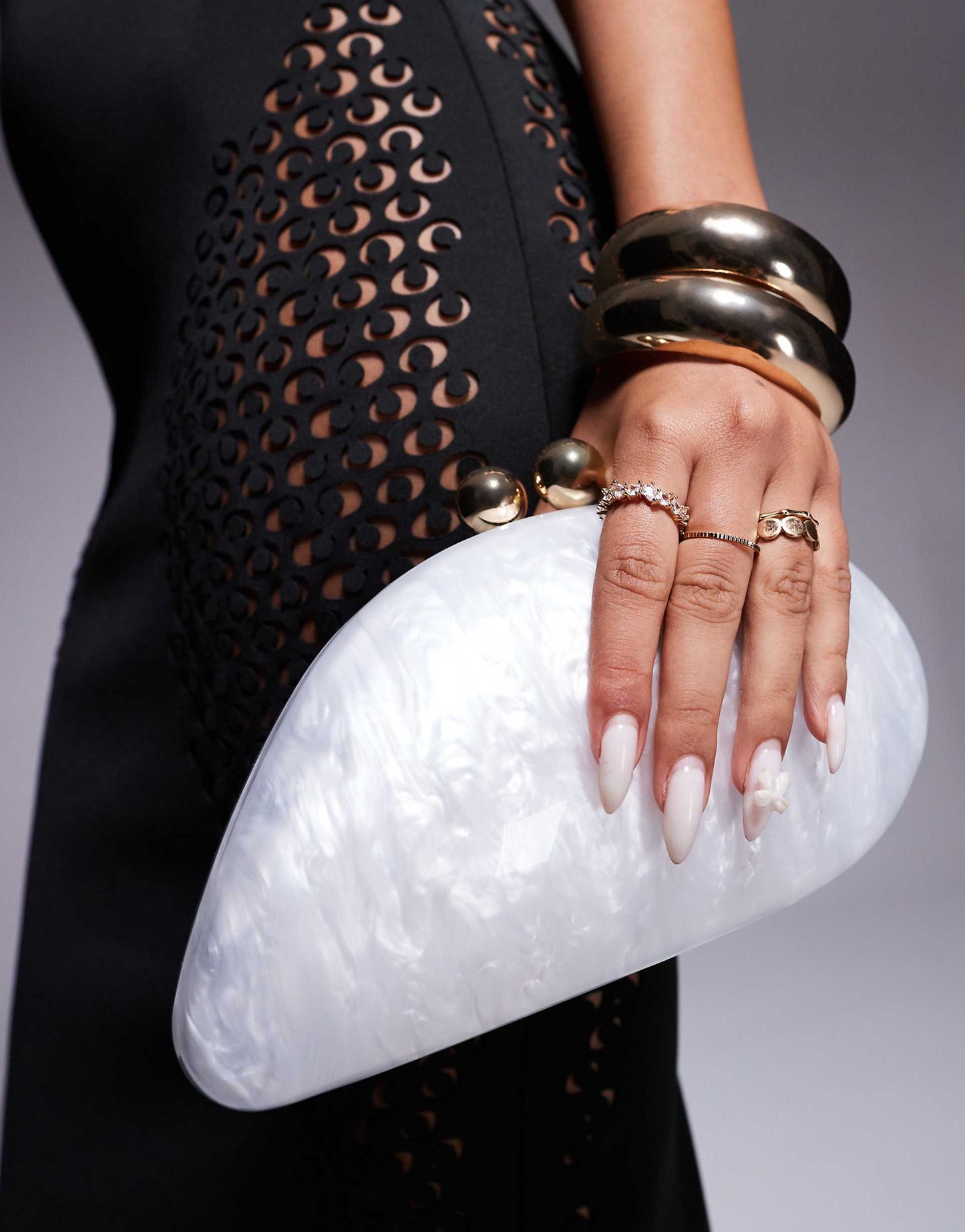 Pearlescent Abstract Clutch Bag