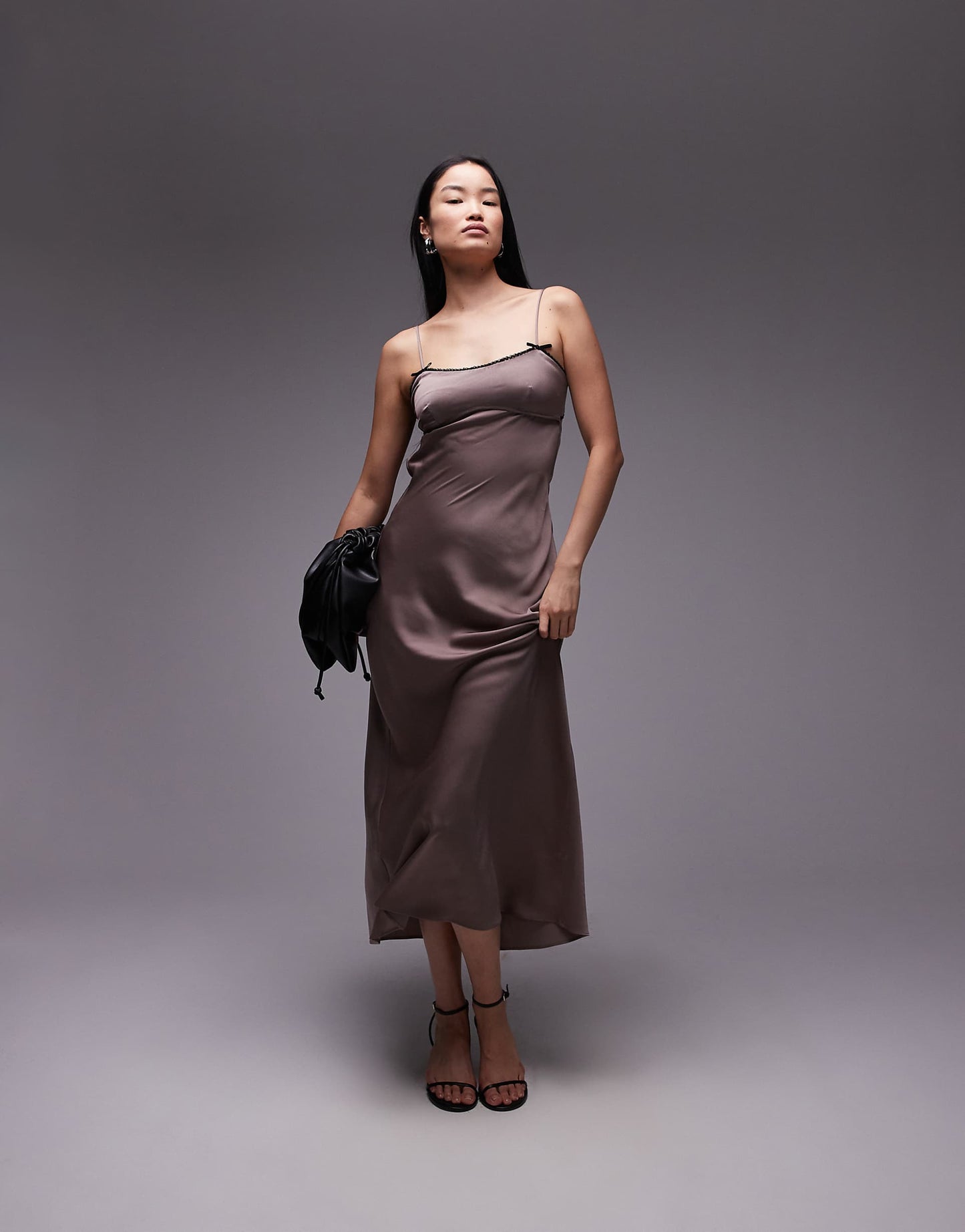 Lee Satin Bow Detail Cami Maxi Dress