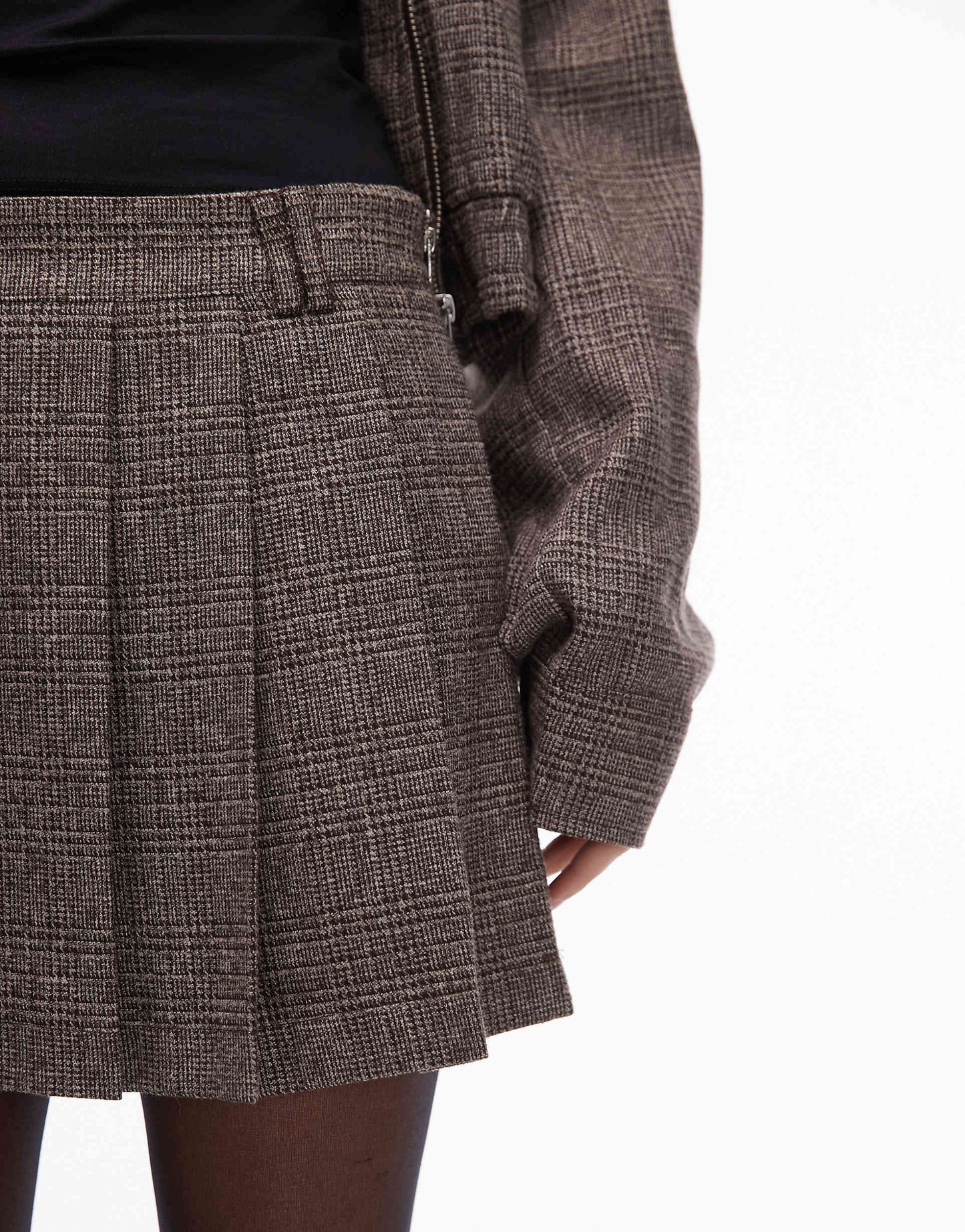 Fennel Herringbone Pleated Skort Co-Ord
