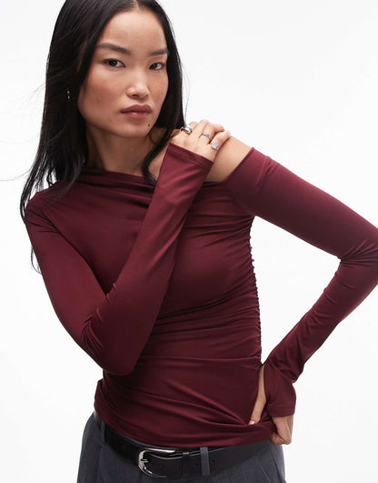 Cleo Off-Shoulder Slinky Top