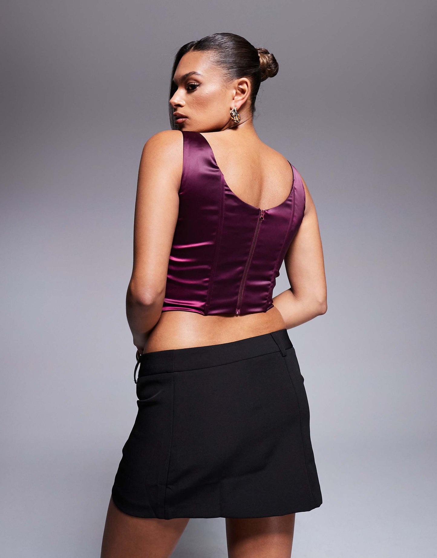 Fuller Bust Alyssa Satin Corset Top With Boning