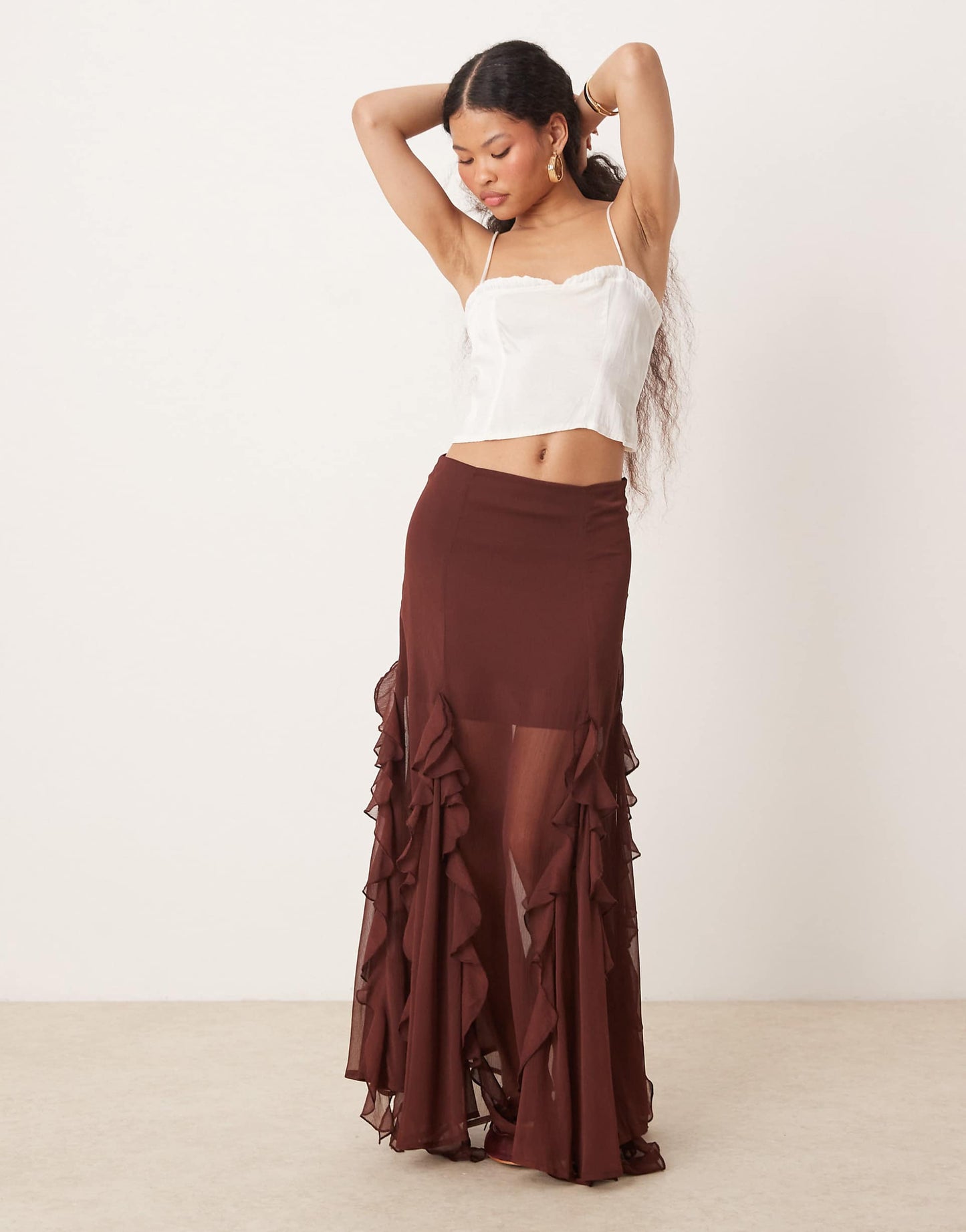 Petite Godet Insert Maxi Skirt